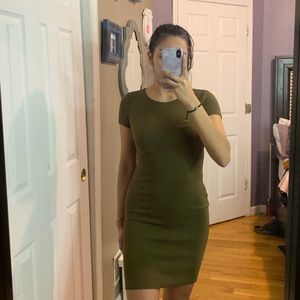 Short Olive Green Dress